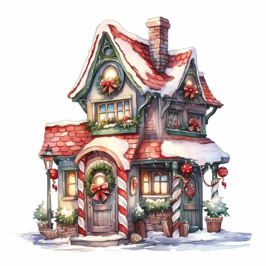 christmas house clipart