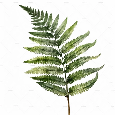 Clipart, vintage, watercolor, Unfurling Fern Leaf, botanical illustration, hand drawn, texture