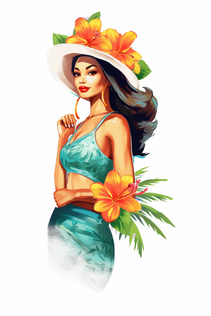 hawaiian cartoon cliparts