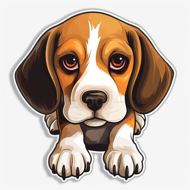 free download aibo sticker Beagle dog sticker free vector psd and clipart, two dog paws clinging to the front, face to camera, in the style of james bullough, strong facial expression, video glitches, 32k uhd, toby fox, manga-influenced