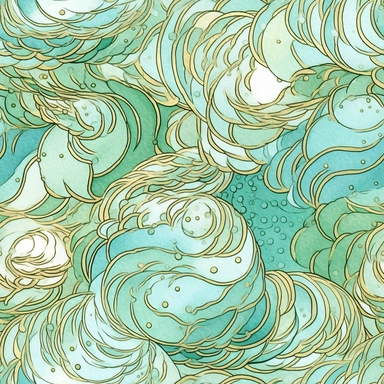 aqua clipart, Watercolor paper, pale colors, gold striated, mermaid , romantic , pre-raphaelite, abstract