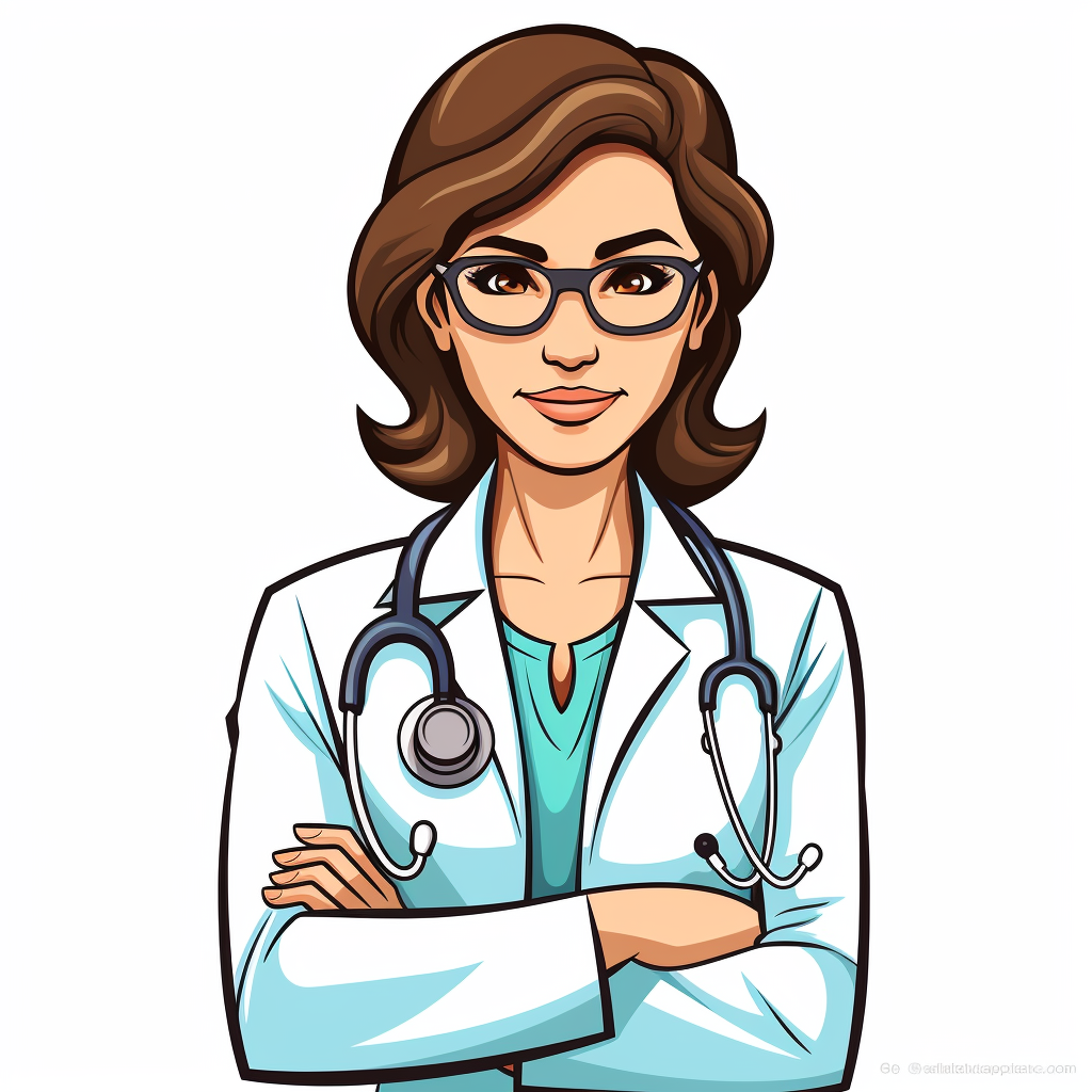 cartoon clipart of a female medical professional doctor, simple, only 5 ...