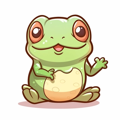 a clip art of a cute cartoon kawaii frog flipping someone off