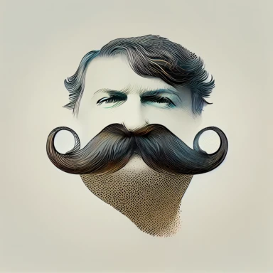 extremely detailed moustache, clipart, white background