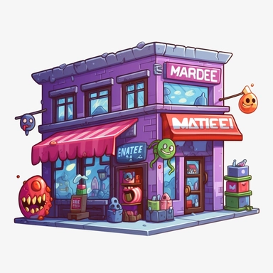 Monster Arcade Recreational Store, transparent clipart graphic