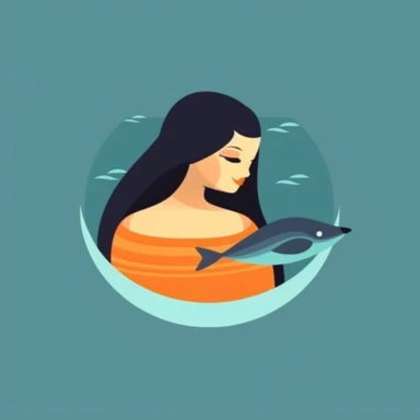 Create a cartoon-style clipart of a smooth and sleek selkie, featuring an eye-catching plain and contrasted background. The selkie should be depicted in a fluid and graceful manner, with a distinct focus on its smooth and streamlined silhouette. Use bold colors and curved lines to capture the essence of its sleek form, while also ensuring that the image is cohesive and visually pleasing to the viewer. The purpose is to create a clipart that seamlessly integrates into a range of visual projects, 