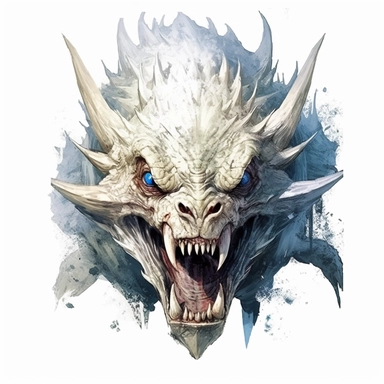 Monster from The witcher character, paint art style, clipart, white background, superrealistic, one of a kind