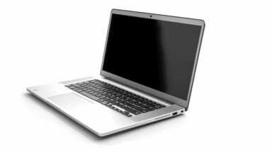 Laptop isolated on white background with two clipping paths included