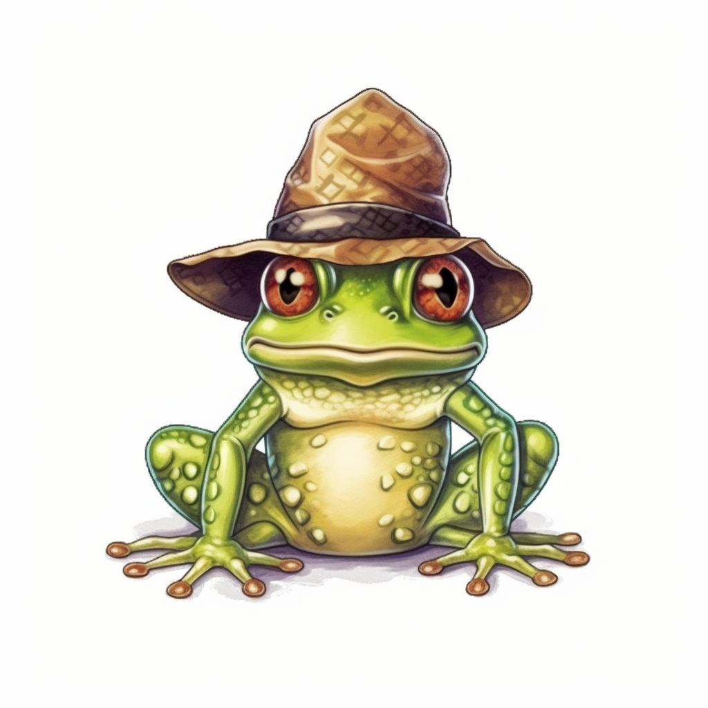 cute frogs wearing hats, clip art, white background - Clip Art Library