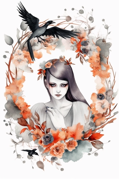Halloween clipart, Halloween Dracula Delicate watercolor illustration, White background, Cozy, clear picture, 8k, hd, isolatee on a white background, wreath frame Clip Art