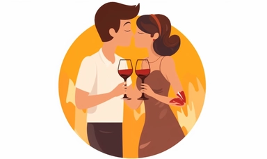 clipart of couple holding wine glasses clip art clip art of couple holding wine glasses, hd png, in the style of graphic novel-inspired, comic strip, domestic intimacy