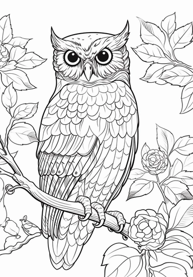simple and easy coloring page design, coloring page for kids, owl cartoon character silhouette illustration cliparts image, high resolution, #screenshotsaturday, whimsical children's book illustrator, Kęstutis Kasparavičius
