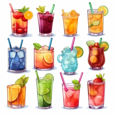 Alcoholic Drinks clipart, Summer party, Printable Stickers PNG, ,digital clipart, Transparent background , individual elements, high detail, High Quality PNG Images realistic color Summer drinks, Lemonade, iced tea, and colorful cocktailsm Alcoholic Drinks clipart, Summer party, cliparts,individual elements, high detail, High Quality PNG Images, Transparent background , pack for telegram