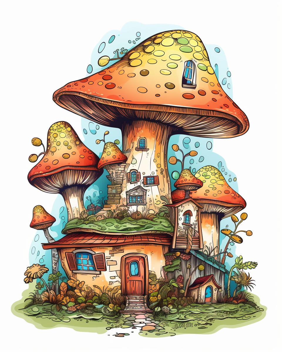 mushroom home cliparts
