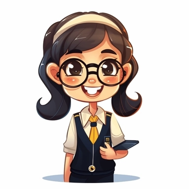 happy cute Administration Assistant face, cartoon, clipart, mascot, isolated on white background