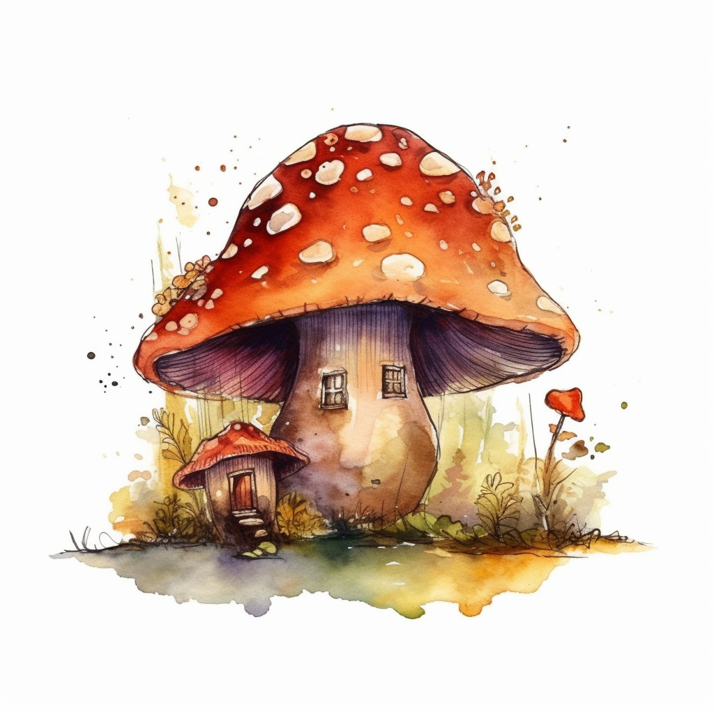 mushroom home cliparts