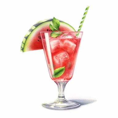 Watercolour realistic watermelon cocktail in cocktail glass with cocktail umbrella and straw beautifully detailed realistic watermelon cocktail , PNG image,transparent background ,ultra highly detailed, 18k, sharp focus, bright photo with vibrant colours, digitally enhanced,photographic, enhanced graphics, png format, straight, sharp focus, bright lighting, intricate detailed png image ,high definition,300dpi,graphic clipart,computer graphics
