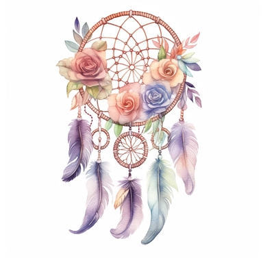 dream catcher, clipart, intense white and deep pastel colors, dnd, watercolor, no background, isolated on a white background, self contained, well defined edges, by amy sol and magali villeneuve and susan bourdet and ross tran, spaced out, glowy, intricate, 8k