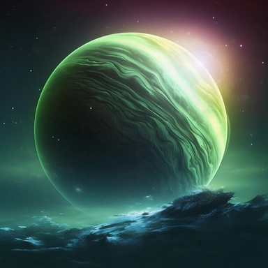 Clipart, A beautiful aurora on a distant gas giant, hyperrealistic, hyper high definition