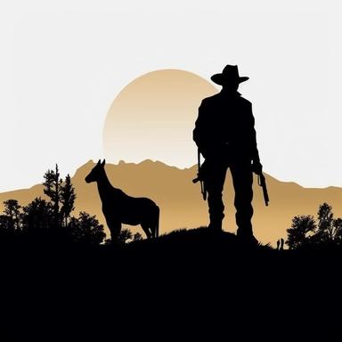 country western minimalist silhouette tattoo desing clipart