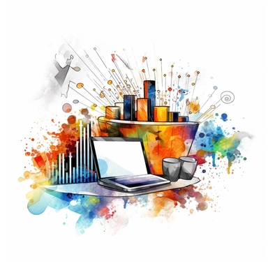 business data in the style of digital airbrushing, realistic yet stylized, digitally enhanced, clipart, 32k uhd, white background
