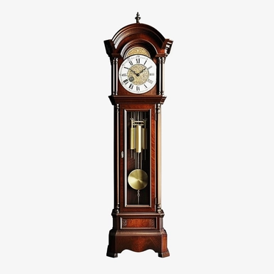 vintage mahogany grandfather clock, white background, clipart--q2--v5.1