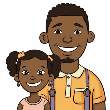 clipart team black girl-dad