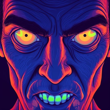 dracula, glowing eyes, clipart, Halloween, glow in the dark, neon, uhd, vivid, colorful, highly detailed
