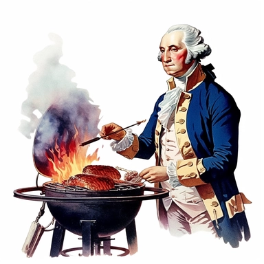 clip art, george washington bbq, white background