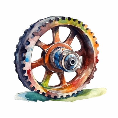 ab wheel, watercolour, clipart