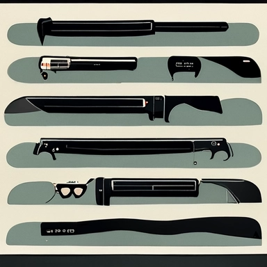 a set of postmodern black line clipart inspired by Reservoir Dogs and Pulp Fiction
