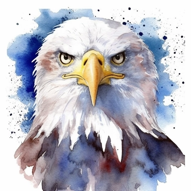4th of July, watercolor clip art AR 3:2