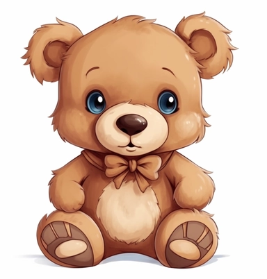 cute teddy bear clipart, in the style of playfully conceptual, brown