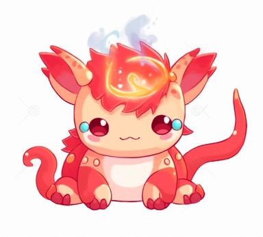 dragon clipart with ears and red color with two dragons on legs, in the style of the stars art group (xing xing), kawaii charm, manticore, soft shading, animated gifs, rural china, toy-like proportions