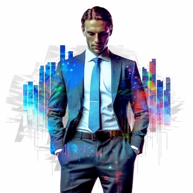 business data in the style of digital airbrushing, realistic yet stylized, digitally enhanced, clipart, 32k uhd, white background
