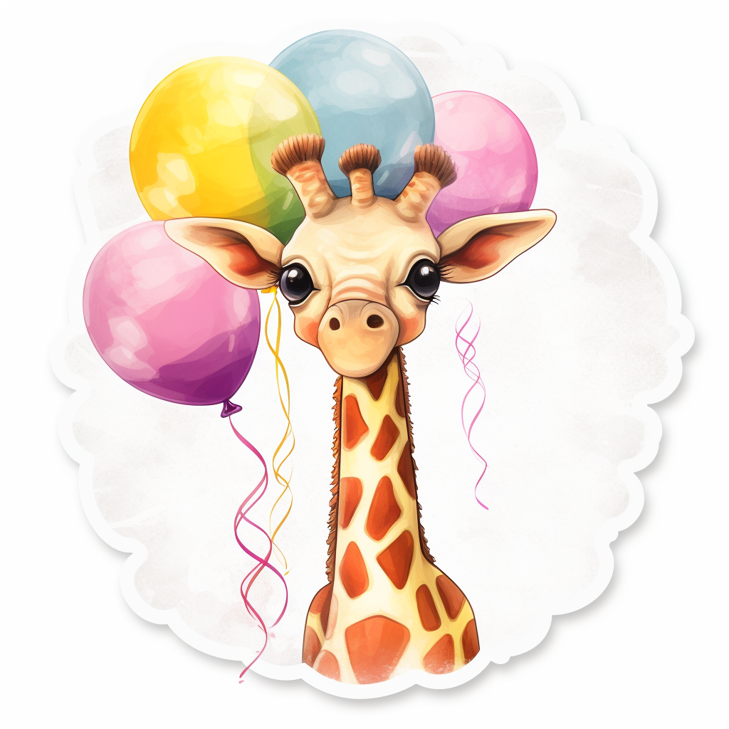 giraffe balloons cliparts