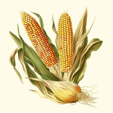 vintage corn, clipart, non-overlapping,