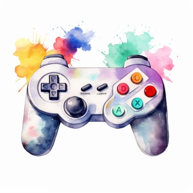 watercolor oldschool nintendo controller clipart