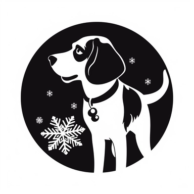 Smiling Beagle dog, full body, round christmas ornament, Cricut Silhouette Graphics Dog white background SVG Dxf EPS Png Cdr Ai Pdf Vector Art Clipart instant download Digital Cut Print File