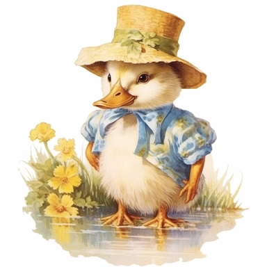 beatrix potter style clipart duckling