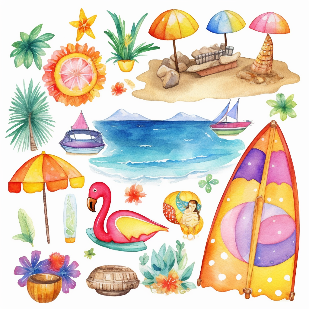 beach toys cliparts