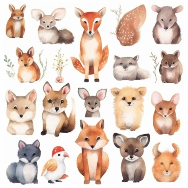 Woodland Animals, Watercolor animals, watercolor Nursery Clipart, Fox, Bear, Deer, HedgehogAnalyze listing @designcako - @designcako (fast)