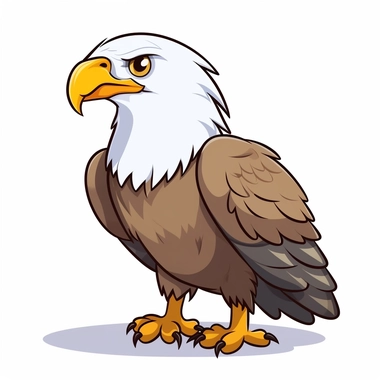 adorable simple eagle clipart, white background