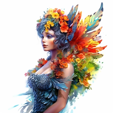 beautiful garden fairy clipart half body, in the style of nene thomas, made of colored crystals, high detailed, pictorial harmony, contest winner, bright and colorful