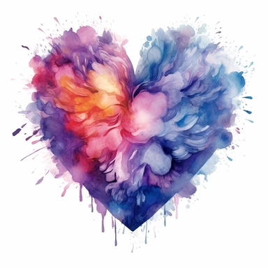 the most beautiful ethereal watercolor heart clip art