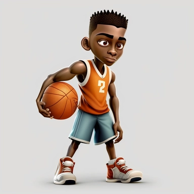 Basketball clipart. Sport graphics, boy Basketbal player characters, 8k polished, clear background 3d rendered by pixar