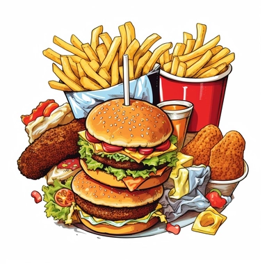 Fatty foods, clip art