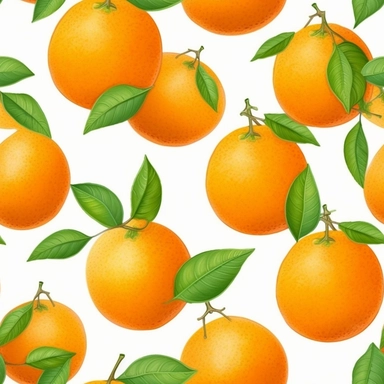 seamless pattern, repeating pattern, cute shaped orange fruit, digital art painting, vector art, clipart, 12K, high quality, HD, octane rendering, cinematic lighting, realistic photo quality, vibrant colors, white background