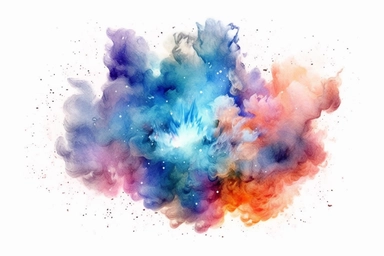 Watercolor, Imagine an infrared-luminous galaxy, emitting a significant amount of its energy in the infrared part of the spectrum clipart, hd, on a white background, spaced out