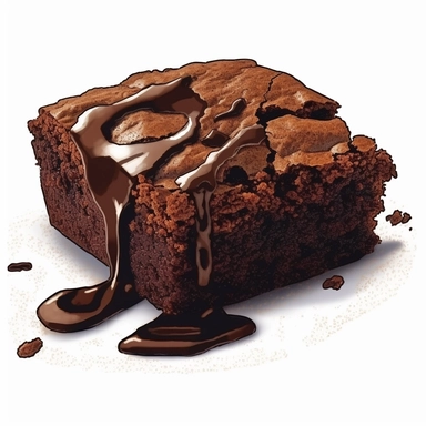 chocolate brownie clipart, HD, on white background-- ar 3:2